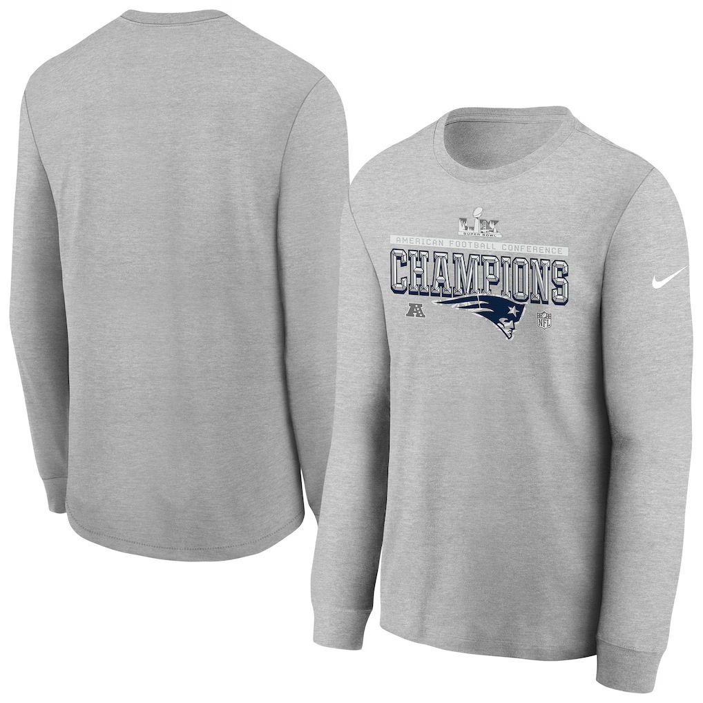 Men 2026 Nike NFL New England Patriots  long sleeved T-shirt grey 015